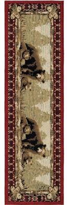Mayberry Rug Lodge King Grizzly Gap Rustic Bear Area Rug