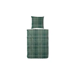Flanell Bettwäsche-Set   ¦ grün ¦ Maße (cm): B: 135 H: 1