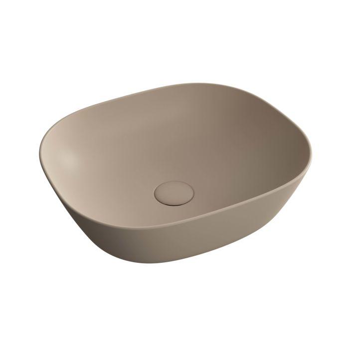 VitrA Plural Aufsatzschale 7810B474-0016 45 x 38 x 13,5 cm, Tonerde matt, flach, rechteckig, ohne Überlauf/Hahnloch