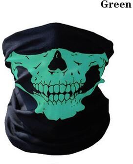 DynamicDeals Skull Cycling Balaclava Mask Breathable Outdoor Face Mask & Neck Gaiter green