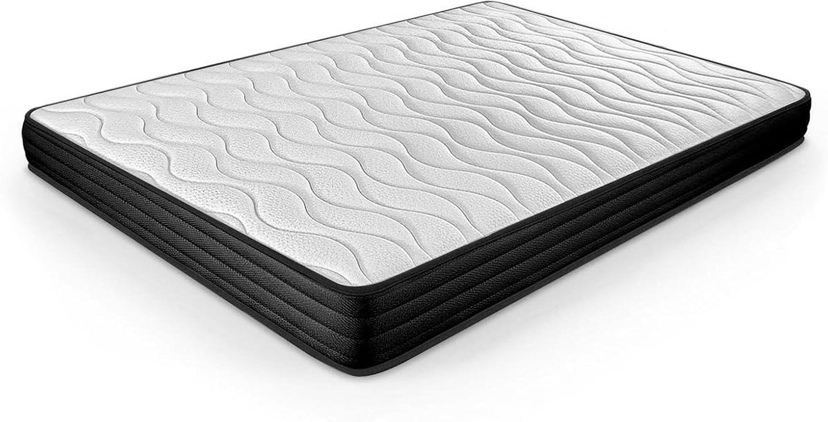 Visco-elastische omkeerbare matras met winter-zomerzijde voor comfortabel slapen, Wit/Zwart, B/D: 80 x 180 cm