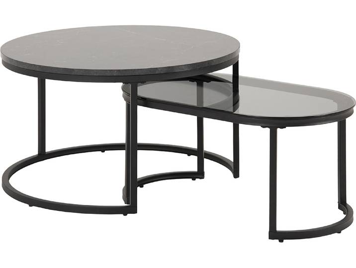 Smuk Ensemble de tables basses Rowan Marbre noir