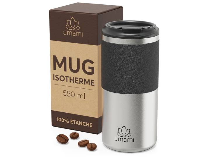 Thermobecher Schwarz & Metall 550 ml