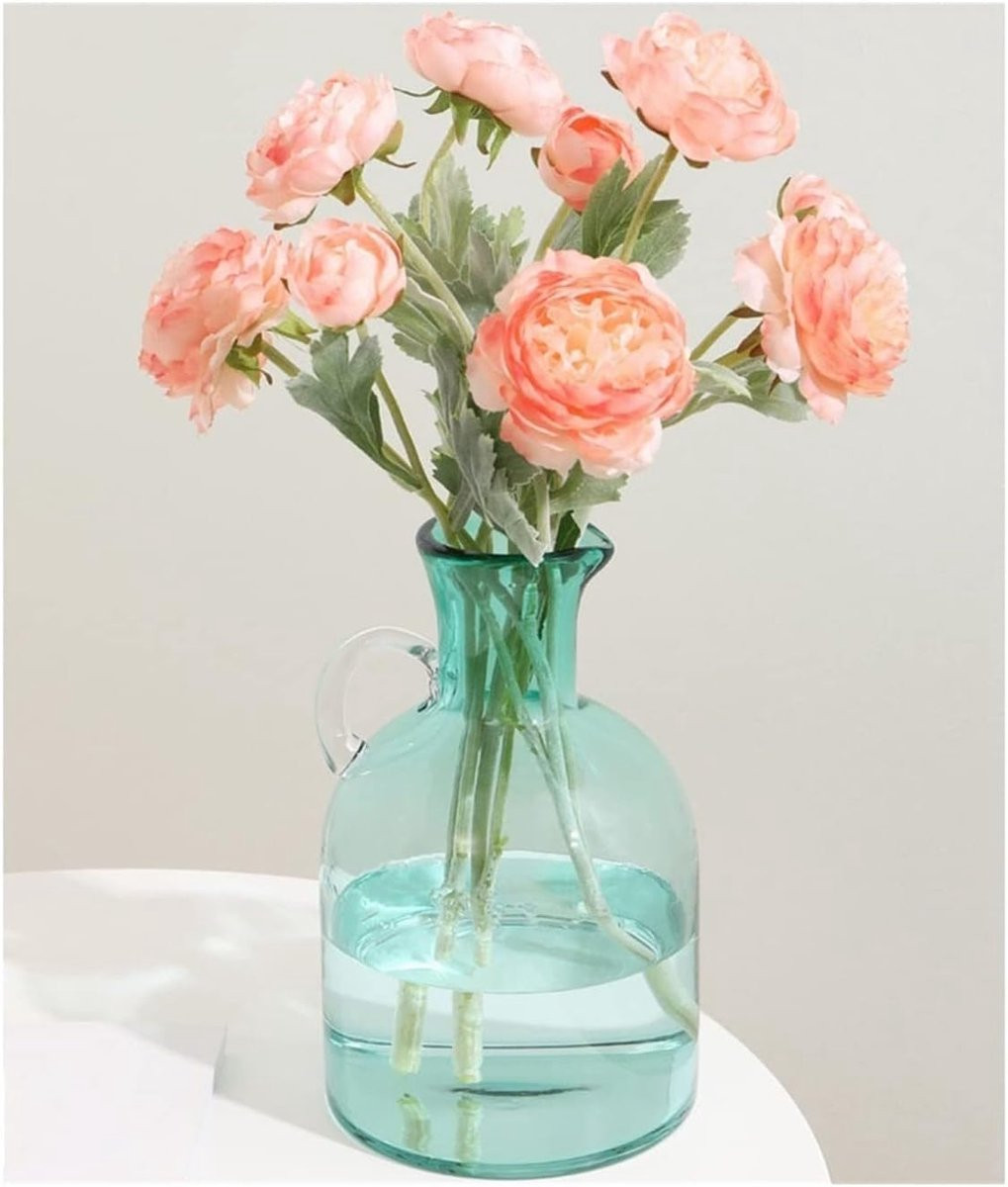 Handgemaakte transparante glazen bloemenvaas voor decoratieve bloemstukken