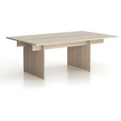 Konferenztisch SOLID + 1x Verlängerung, 210x125 cm, Eiche natur