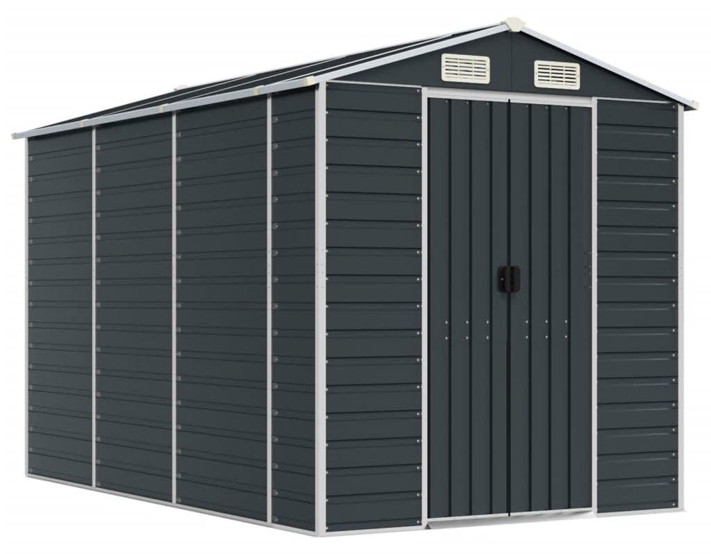Gerätehaus, verzinkter Stahl, Anthrazit - 191 x 300 x 198 cm - Metall-Gartenhaus - Stauraum für Gartengeräte - Gartenhaus