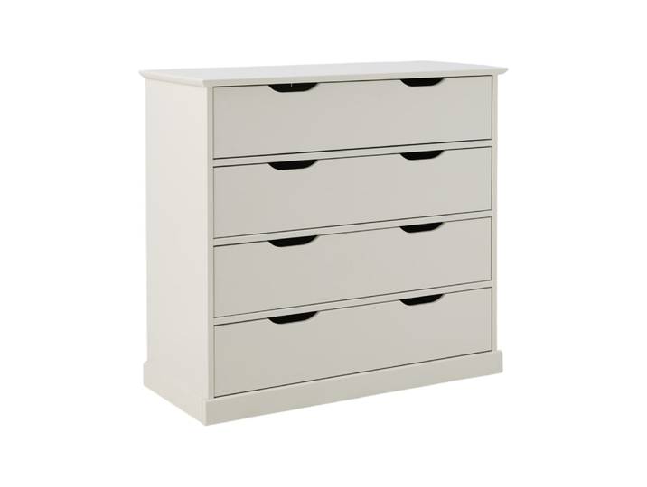 Commode 4 tiroirs effet bois blanc