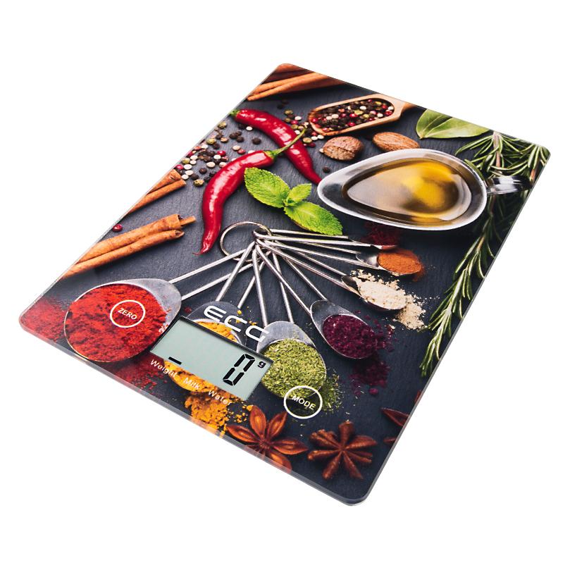 ECG KV 117 SLIM Chilli Multicolour Countertop Rectangle Electronic kitchen scale (KV117CHILLI)