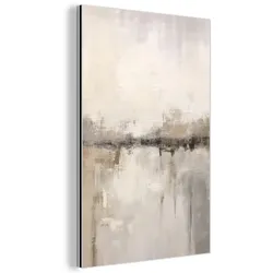 METALLBILD Moderne Kunst - Abstrakt - Beige Deko Schlafzimmer 40x60 cm