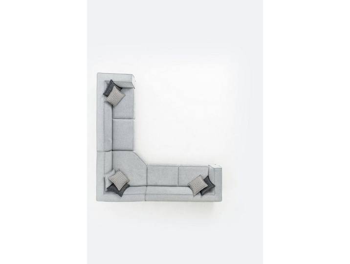 JVmoebel Ecksofa Elegantes graues Polstersofa mit Kopfkissen und Edelstahlfüßen, Made in Europa
