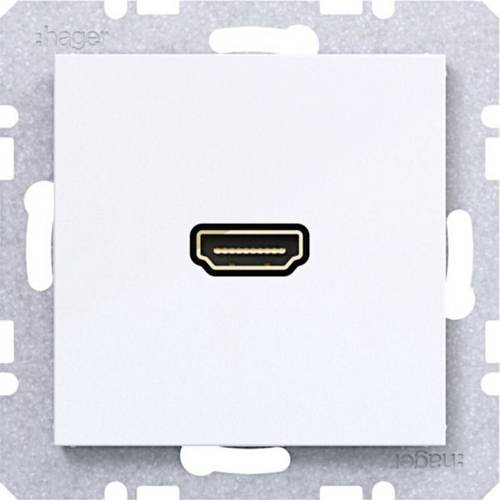 Hager HDMI-Steckdose Lichtweiß (glänzend) WAF4379WG 1St.