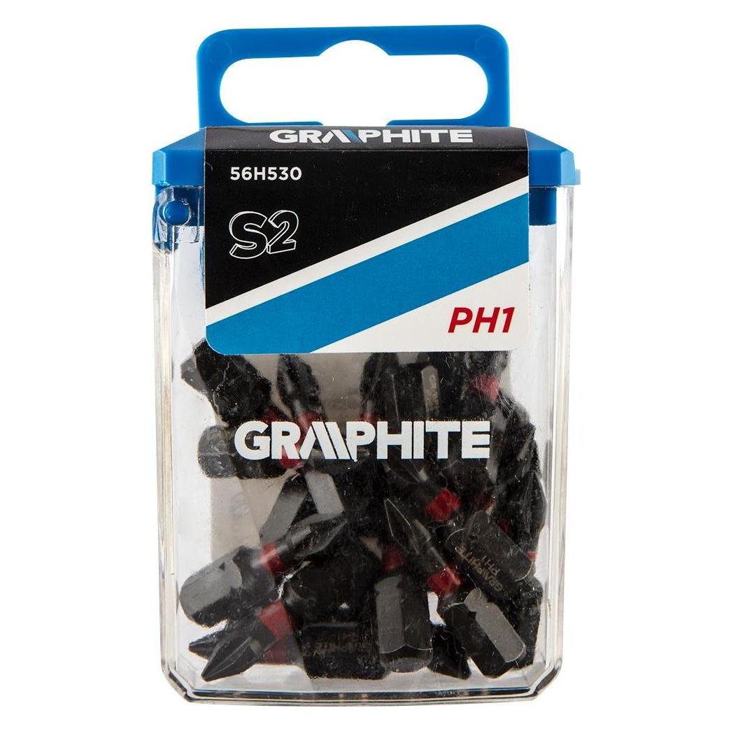 Graphite screwdriver bit (Impact bits PH1 x 25 mm, 20 pcs.) (56H530)