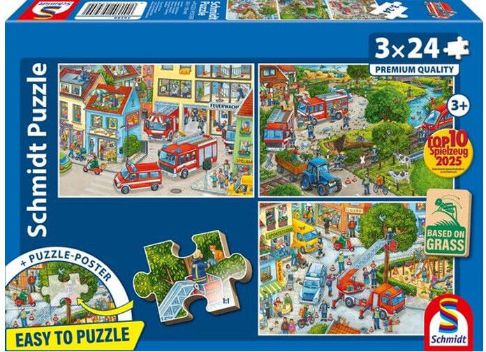 Puzzle 3 x 24 pcs Pompiers - Schmidt