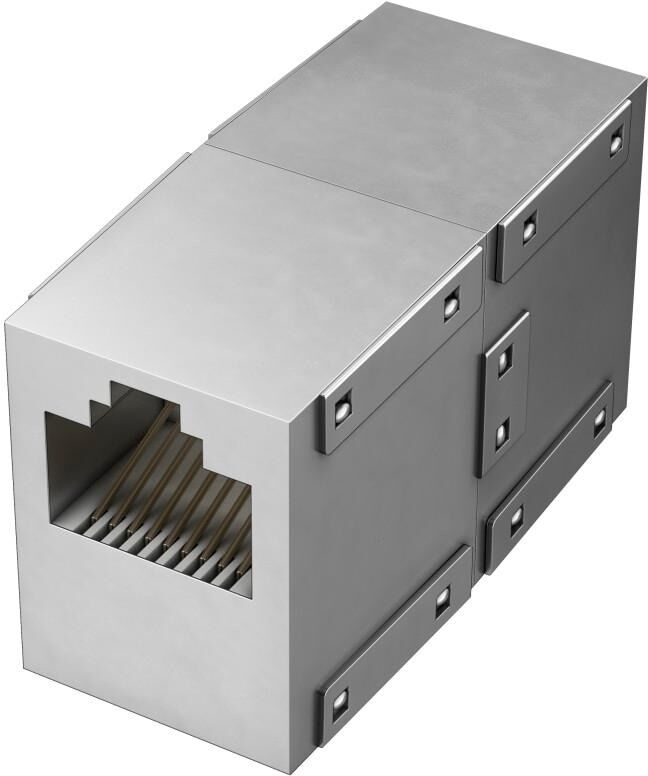 Hama Netzwerk-Adapter "Netzwerkadapter, CAT-6, 1 Gbit/s", silber (silberfarben), B:7,5cm H:2,5cm T:7,5cm, Adapter, Netzwerk-Adapter