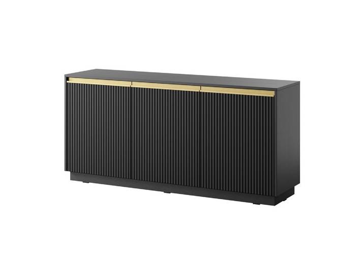 Kommode – ROYAL – K-154 – Gerillte Front – Schwarz