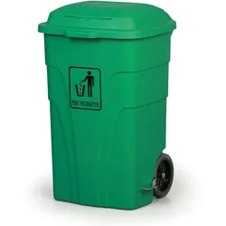 Mehrzweck plastik Treteimer, 120 l, grün
