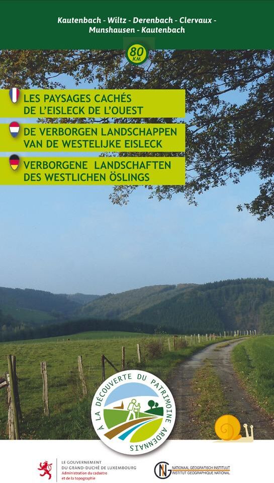 IGN Belgique Carte topographique - Paysages cachés de l'Eisleck de l'ouest (Luxembourg)   NGI