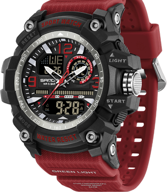 Modern Mode Marketplace AdventureMax Waterproof Digital Sports Watch For Students & Outdoor Athletes red