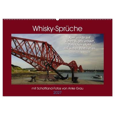 Whisky-Sprüche (Wandkalender 2027 DIN A2 quer), CALVENDO Monatskalender