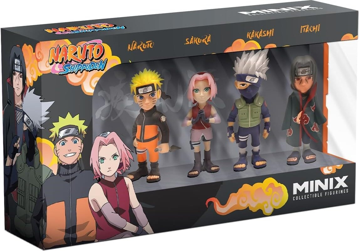Set van 4 Naruto Shippuden Minix-figuren, hoogte: 7 cm