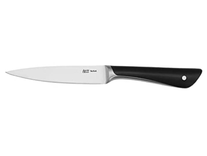 Tefal Jamie Oliver Universalmesser 12 cm, hohe Schneideleistung, Küchenmesser mit unverwechselbarem Design, widerstandsfähige und langlebige Klingen, Edelstahl, schwarz, K2670955