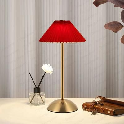 Inspired Living Rechargeable Table Lamp With Touch Sensor Wireless LED Bedside & Reading Light red