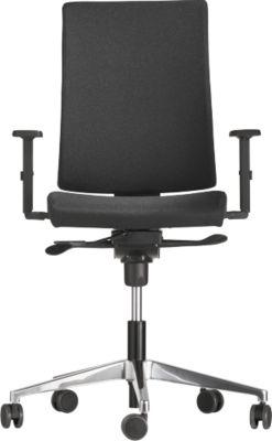 Nowy Styl Bürostuhl Navigo, mit Armlehnen, Synchronmechanik, Muldensitz, schwarz/alusilber