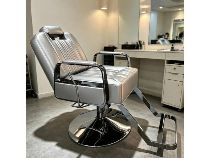 Dalumian Friseurstuhl/Barber-Stuhl mit Verstellbarer Rückenlehne Verstellbare Rückenlehne & Höhe, um 360° drehbar, Ausstattung für Friseur- & Kosmetiksalons, Tragkraft 150 kg(Gray,A)
