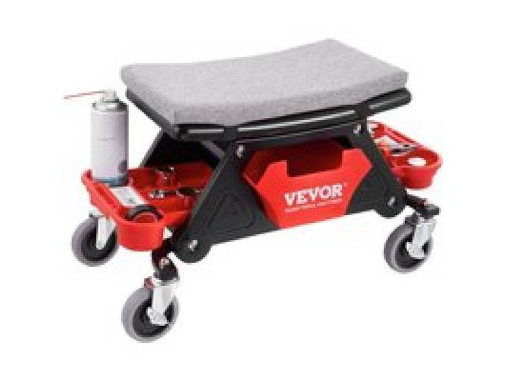 VEVOR Werkstatthocker Rollhocker 640 x 335 x 390 mm, 136 kg Belastbar Werkstatt Rollsitz Montagehocker Garagenhocker, Werkstatt-Arbeits-Hocker-Stuhl-Sitz inkl. Aufbewahrungsbox & Paletten, Mobil