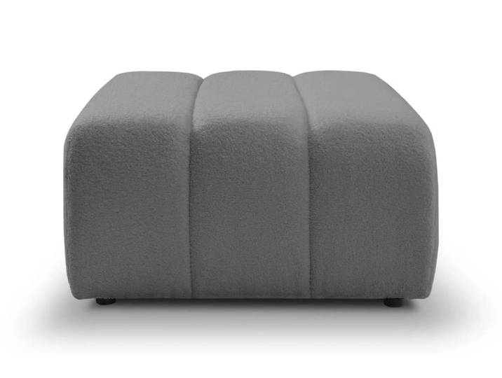 Pouf en tissu bouclette gris 75x82x41