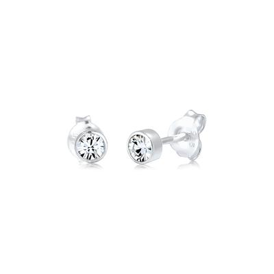 Paar Ohrstecker ELLI "Ohrringe Ohrstecker Basic 925 Silber, mit Kristallen von Swarovski", silber, Ohrringe, Damen, Silber 925 (Sterlingsilber)
