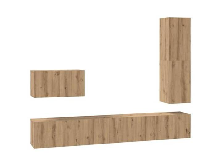 Makastle TV-Schrank Set 4-TLG. Artisan-Eiche Holzwerkstoff