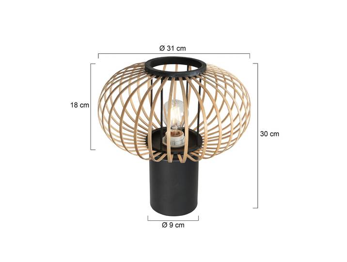 Anne Light Tischlampe Bloeba, schwarz, für Wohn- / Esszimmer, Metall