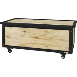 Outsunny Outsunny Gartenbox Holz Auflagenbox 121L Aufbewahrungsbox mit Rollen für Balkon