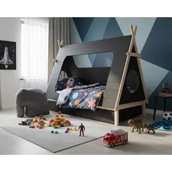 KidsLove »Yakari« Tipizelt-Kinderbett anthrazit mit Bettkasten