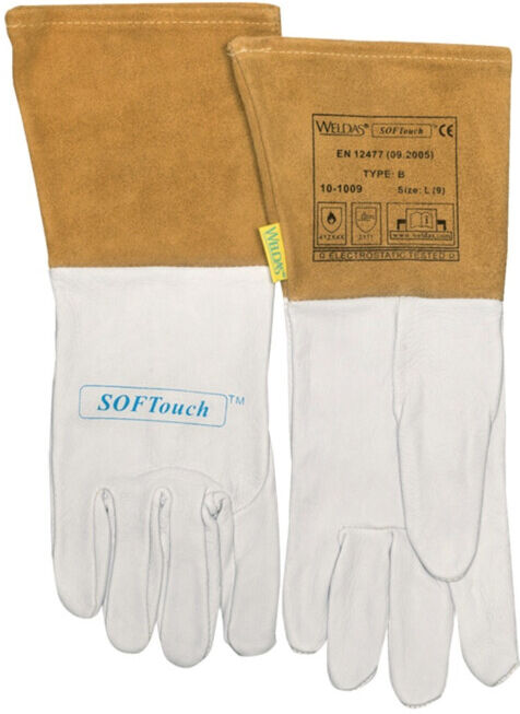Gants de soudure Weldas taille XL (9,5) naturel/orange EN 388 EN 12477 EN 1149-2 10 PA (10-1009 XL)