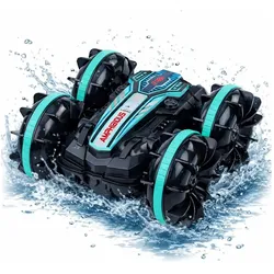 Lean Toys Ferngesteuertes RC-Stuntauto, schwimmend, türkis, 4x4
