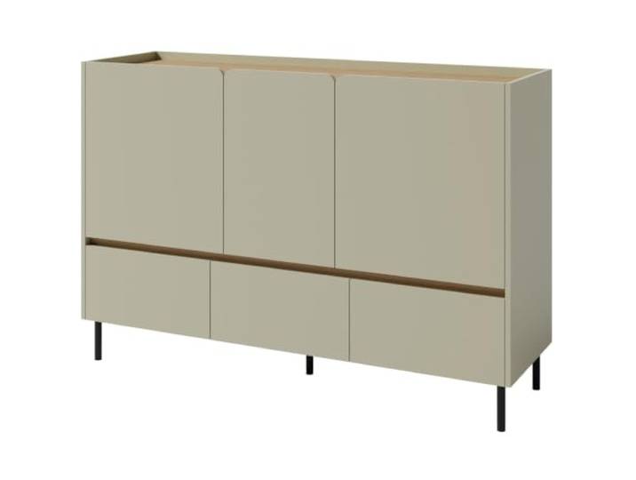 Kommode LICO mit 3 Schubladen, 3 Türen und 3 Regalböden, Eukalyptus Für Jugendzimmer, Für Wohnzimmer, Für Büro, Moderne Farben