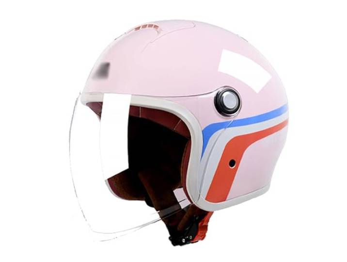 EFEMIR Erwachsener Vintage Motorradhelm - Retro Open Face Motorradhelm DOT/ECE-Zulassung Vintage Baseball Kappe Halbhelm mit Sonnenblende für Elektrofahrzeuge Scooter ATV,55-62cm,Q
