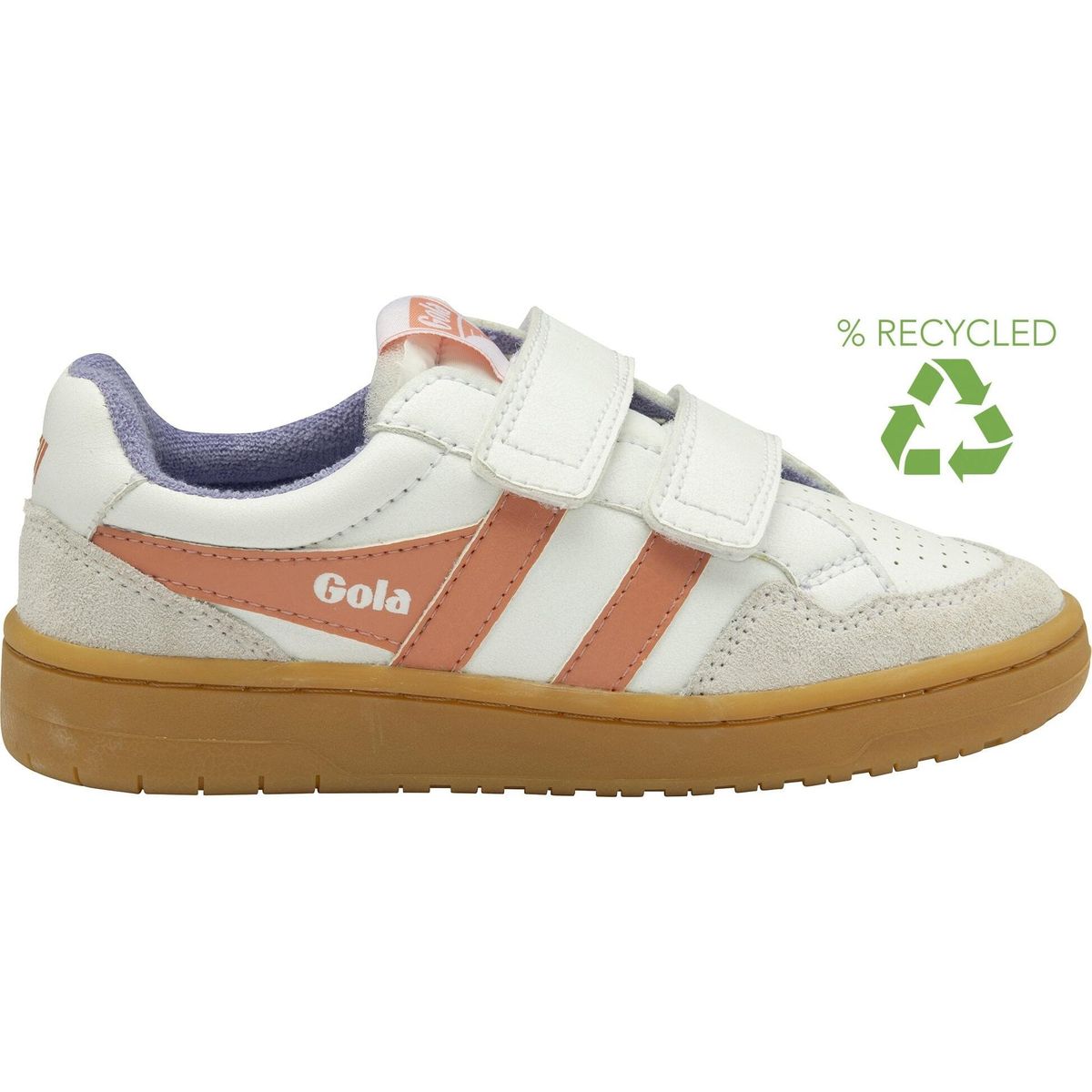 Gola Eagle Strap Sneaker Kids white/terracotta/wisteria/gum (WU) 12 CKA530-WU-12-whiteterracottawisteriagum