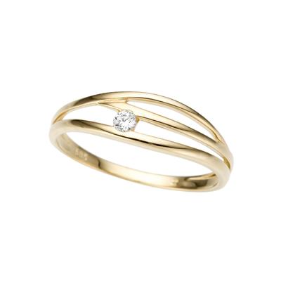 Goldring FIRETTI "Schmuck Geschenk Gold 333 Damenring Goldring" Gr. 18, gold (gelbgoldfarben, kristallweiß), Fingerringe, Damen, 18, Gelbgold 333, 6mm, Goldring, mit Zirkonia (synth.)