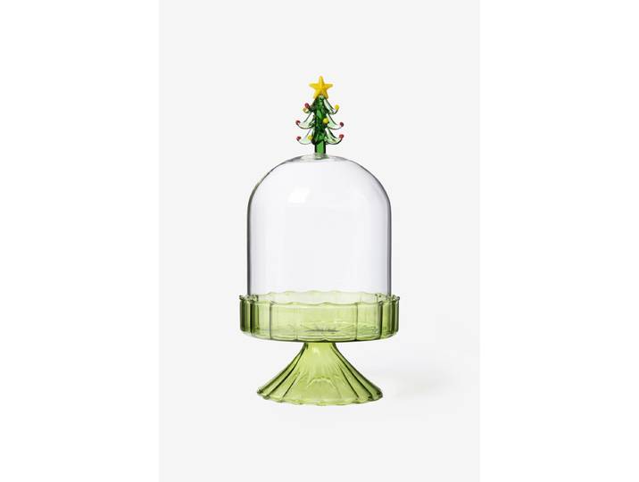 Groene glazen kerstboom stolp