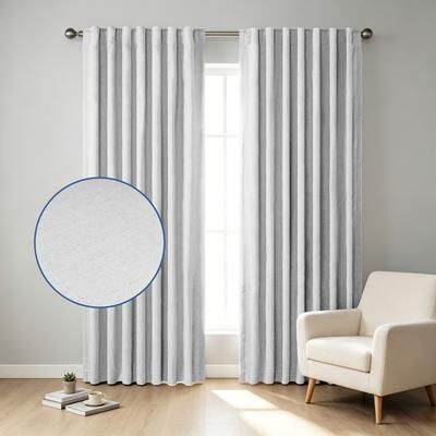 Awesome Home Chenille Blackout Back Tab Curtain Pair(2 panels)