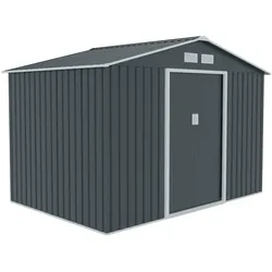 HATTORO S200 XXL Metall Gerätehaus Geräteschuppen Garten Haus Schuppen Gartenhaus Laube Grau