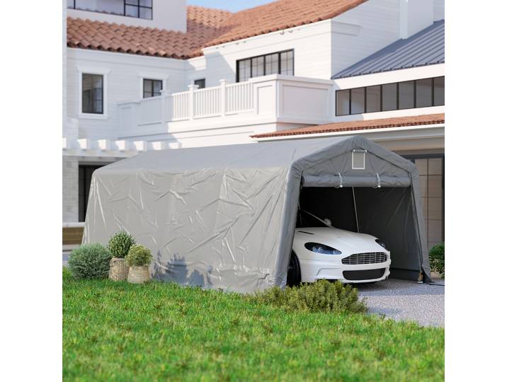 Outsunny Tente Garage 6,2x3,3m Acier Galvanisé PE Imperméable