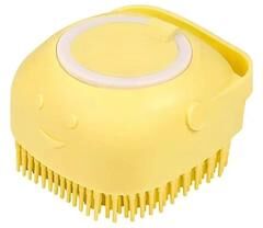 Uplift Treasures Silicone Pet Massage Shower Grooming Brush yellow 1pc