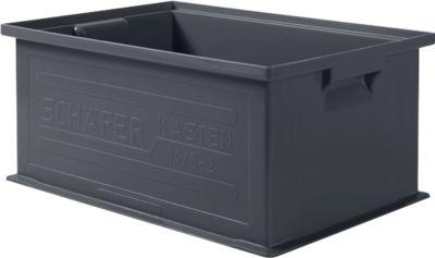 Stapelkasten Serie 14/6-2, aus PP, ESD-leitfähig, Inhalt 21 L, schwarz