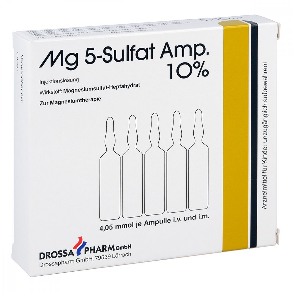 DROSSAPHARM GmbH Mg 5 Sulfat Ampullen 10% Injektionslösung 02779192
