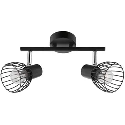 Nova Luce, Deckenleuchte, FIUMICINO Deckenleuchte E14 2-fach Schwarz 25,5x8x18cm dimmbar 770011 (E14)