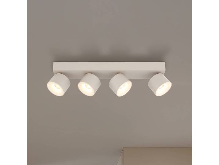 Globo LED-Deckenstrahler Rae, sandfarben, Metall, 4-flammig, 46 cm Rae, creme / amber, für Wohn- / Esszimmer, Metall, Downlights